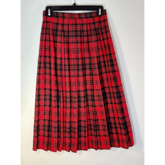 Vintage Century of Boston Grunge Plaid Wool Blend Pleated Skirt - Size 4 - Picture 2 of 5